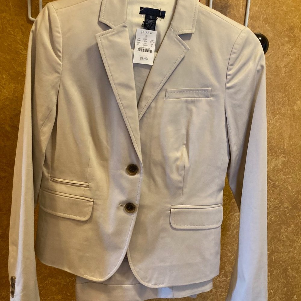J. Crew Summer Suit Size 2 With Pants Size 6 STONE COLOR